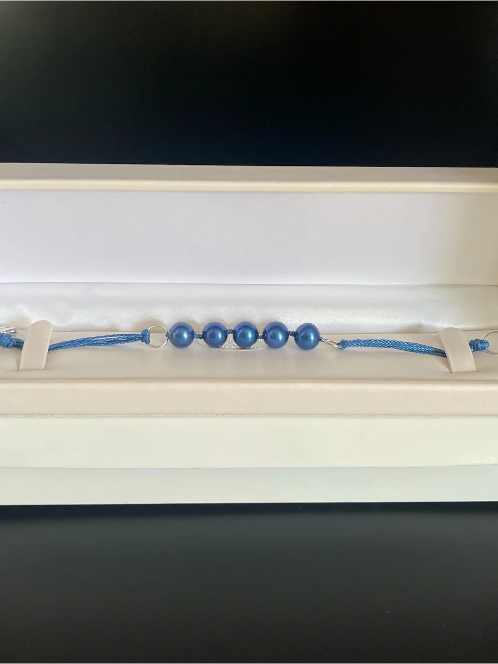 NWT Honora .925 SS Dyed Blue Freshwater Pearl Bracelet fits up to 7.5 inches